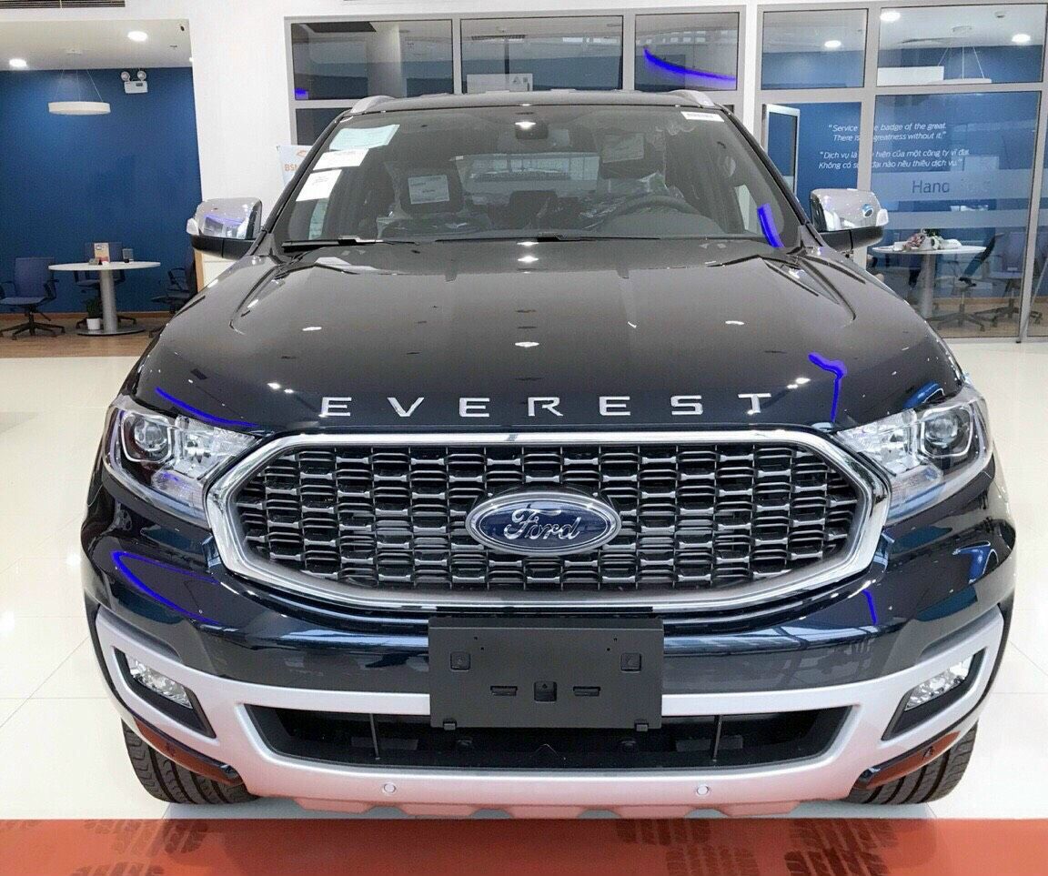 Ford Vĩnh Phúc bán Ford Everest Titanium 4x2AT, xanh, sẵn xe. Giá tốt, hỗ trợ 80% giá xe, đăng ký, đăng kiểm